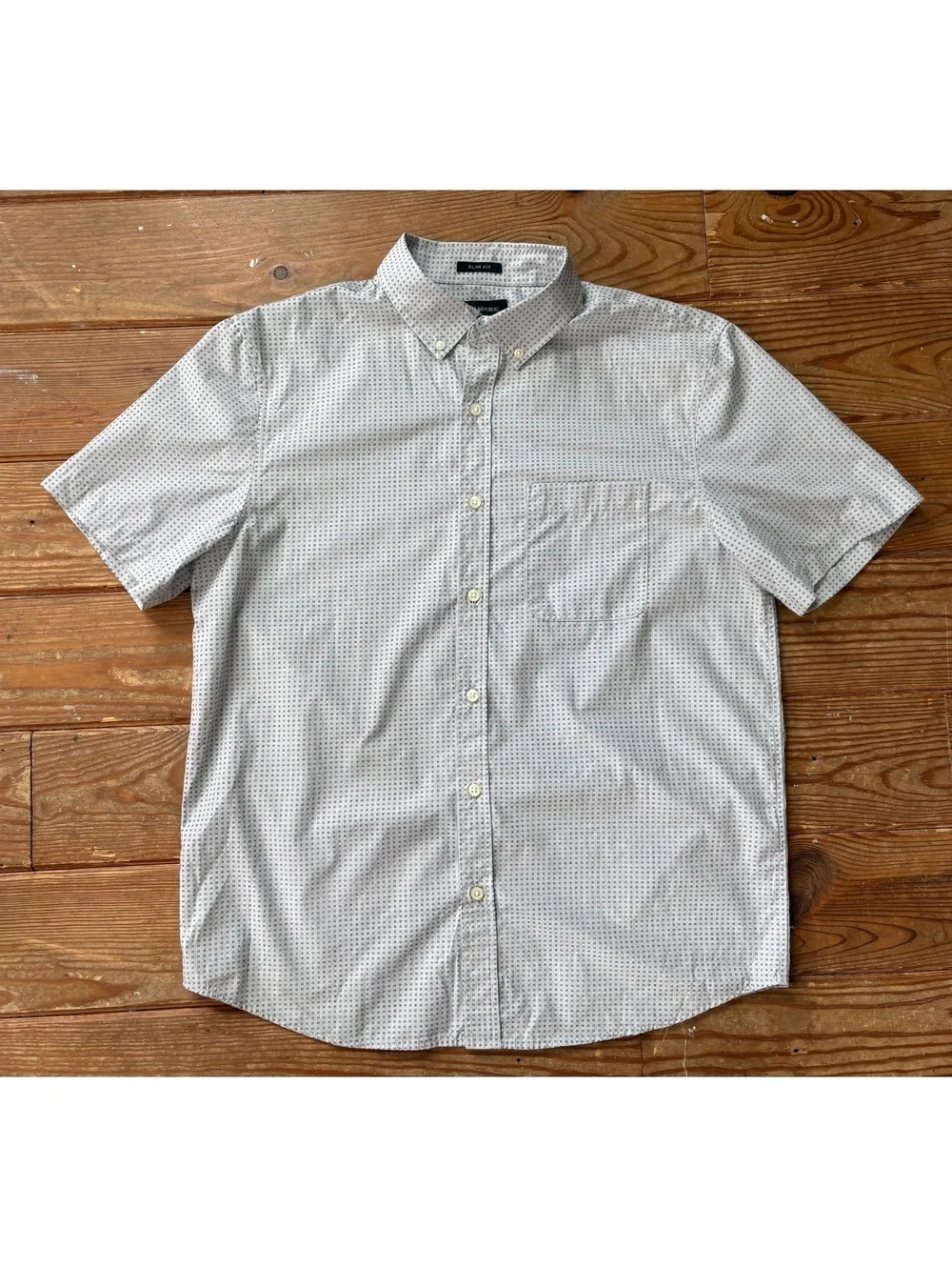 Banana Republic Men’s Slim Fit Short Sleeve Button Down Shirt Size Large
